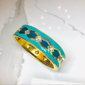 SOLD! ANNE KLEIN Enamel Hinged Cuff Statement Bracelet